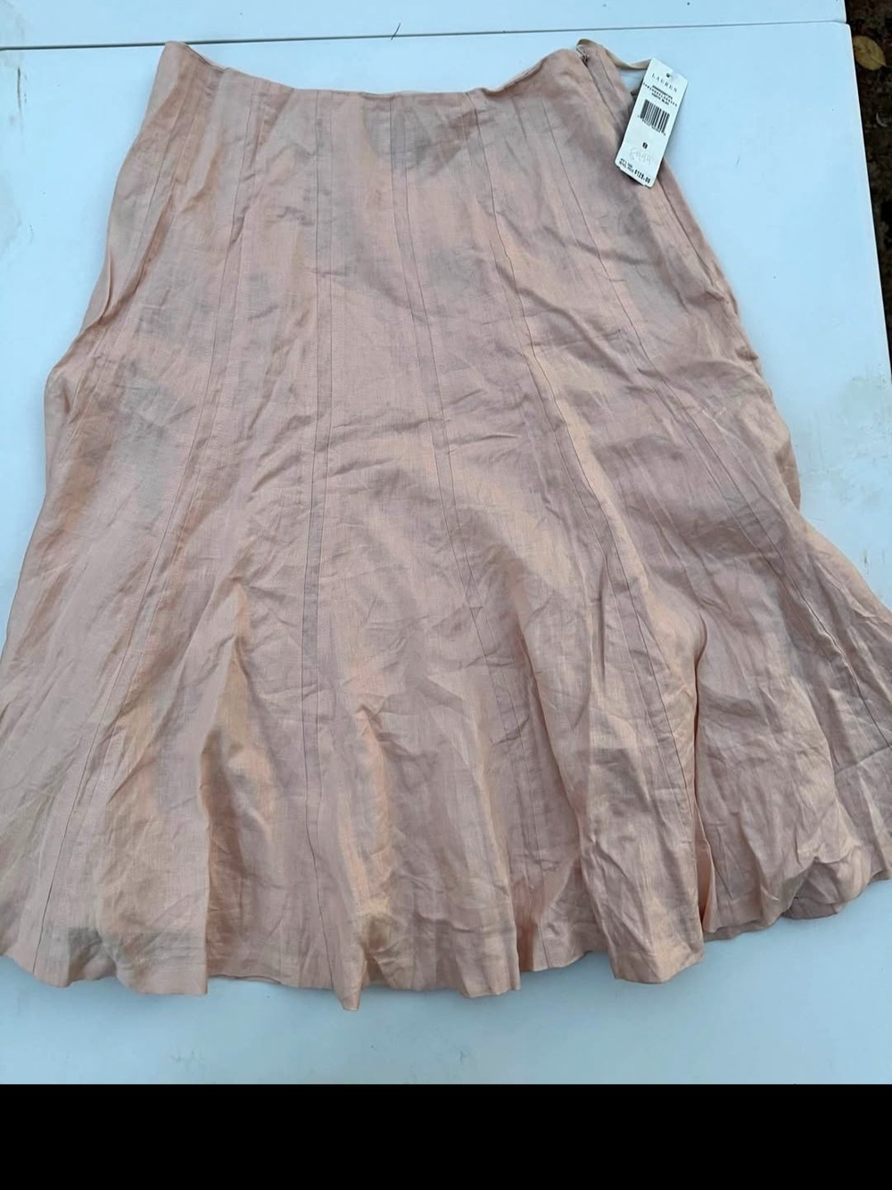 Vintage Lauren Ralph Lauren Blush Linen Skirt Size 8 NWT – $129 Retail